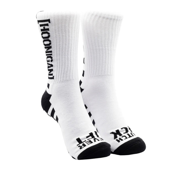 FINISH LINE CREW SOCKS-WHT/BLK
